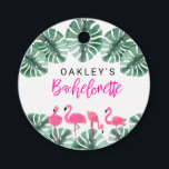 OAKLEY Hot Pink Tropical Flamingo Bachelorette Bedankjes Labels<br><div class="desc">Deze vrijgezellentag is voorzien van waterverf flamingo's en tropische palmbladeren. Deze servetten zijn de perfecte aanvulling op je tropische,  strand- en zomervakantie met vrijgezellen.</div>