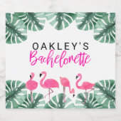 OAKLEY Hot Pink Tropical Flamingo Bachelorette Ch Sparkling Wijnetiket (Enkel label)
