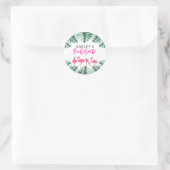 OAKLEY Hot Pink Tropical Flamingo Bachelorette Ronde Sticker (Tas)