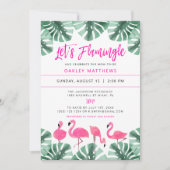 OAKLEY Let's Flamingle Tropisch Roze Baby shower Kaart (Voorkant)