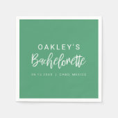OAKLEY Tropical Green Minimal Bachelorette Party Servet (Voorkant)