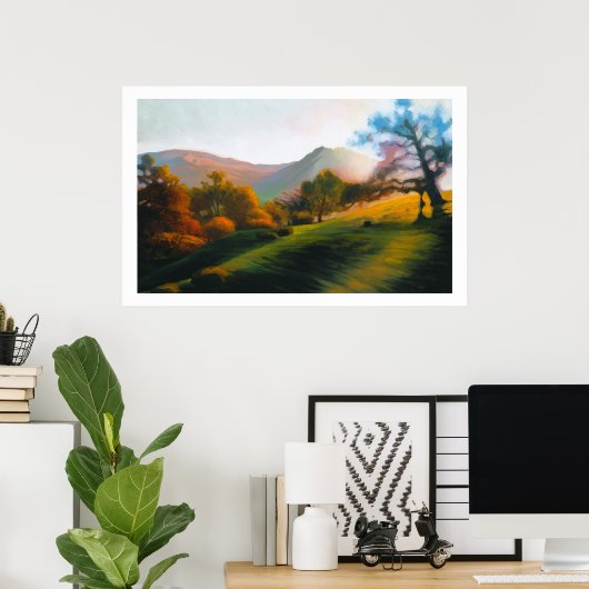 Oaks in Poly Canyon Poster (Thuiskantoor)