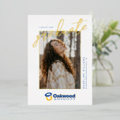 Oakwood University Afstuderen Folie Uitnodiging (Staand Voorkant)