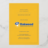 Oakwood University Afstuderen Folie Uitnodiging (Voorkant)