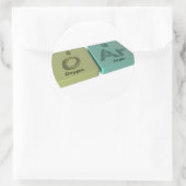 Oar als O Zuurstof en Ar Argon Ronde Sticker (Tas)