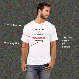 Oar inspirerende roeicoach aangepaste tekst t-shirt