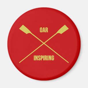 Oar inspirerende slogan en gekruiste oorlogen rood magneet
