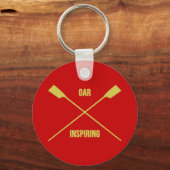 Oar inspirerende slogan en gekruiste oorlogen rood sleutelhanger (Voorkant)
