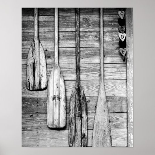 Oars are hung on wooden shed in Big Cypress, 2 Poster (Voorkant)