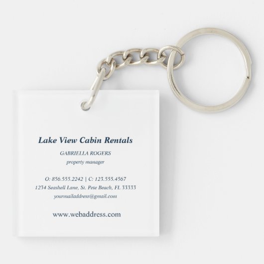 Oars Lake Ocean Beach Cabin Rental Hotel ROOM Sleutelhanger (Achterkant)