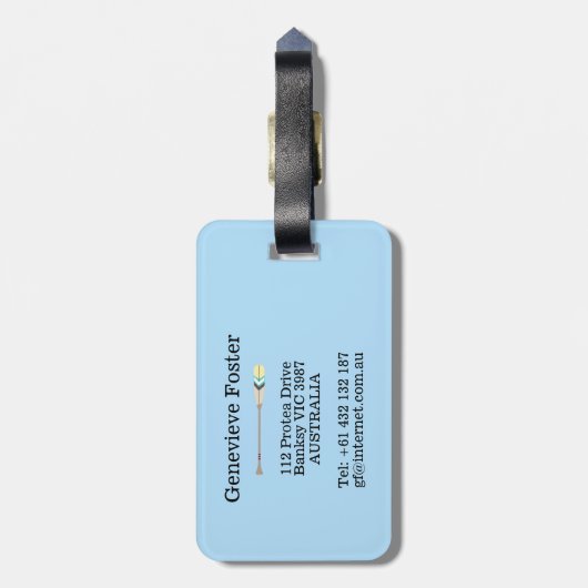 Oars van  stijl bagagelabel (Achterkant verticaal)