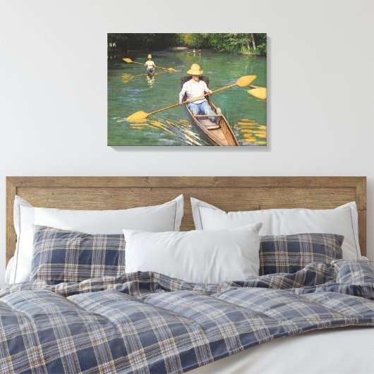 Oarsmen door Gustave Caillebotte,  Kunst Canvas Afdruk (Insitu (Slaapkamer))