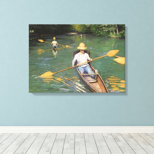 Oarsmen door Gustave Caillebotte,  Kunst Canvas Afdruk (Insitu (Houten vloer))