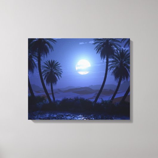 Oase (Blauwe Maan) Canvas Afdruk (Voorkant)