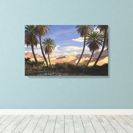 Oase (dag) canvas afdruk (Insitu (Houten vloer))