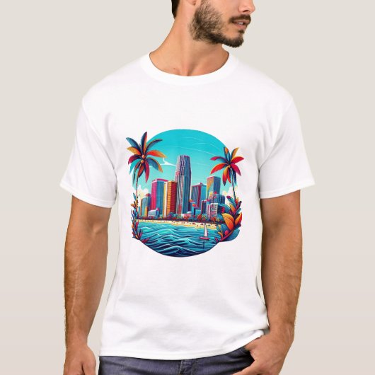 oase van het tropische stadsbeeld t-shirt (Voorkant)