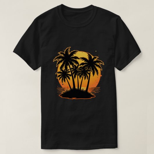 Oase van tropische zonsondergang t-shirt (Design voorkant)