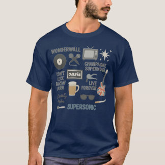 Oasis Band Icons T-shirt – Britpop Fan Design