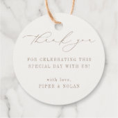 OASIS Beach Minimalist Wedding Dank u Bedankjes Labels (Achterkant)