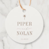 OASIS Beach Minimalist Wedding Dank u Bedankjes Labels (Voorkant)