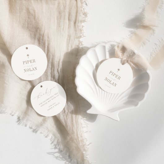 OASIS Beach Minimalist Wedding Dank u Bedankjes Labels