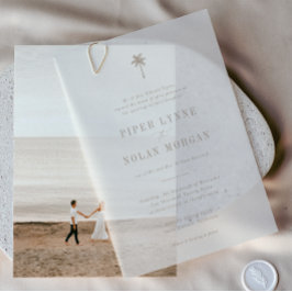 OASIS Beach Wedding Vellum Uitnodigingen