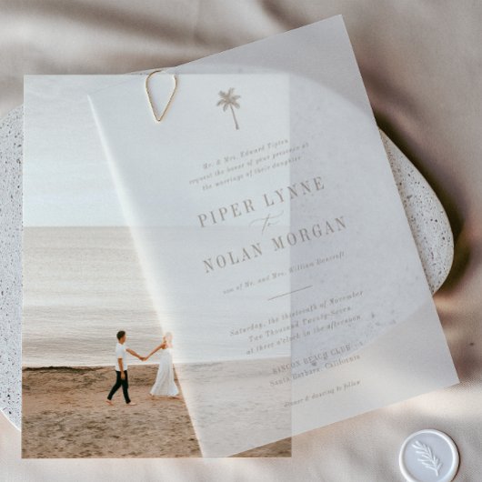 OASIS Beach Wedding  Vellum Uitnodigingen