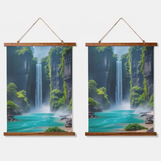 Oasis Cascade - Exotische waterval Hangend Wandkleed (Dubbel)