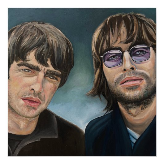 Oasis Gallagher Brothers olieverfschilderij Print Perfect Poster (Voorkant)