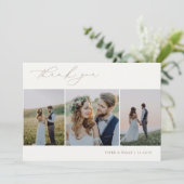 OASIS Minimalist 3 Photo Wedding Bedankkaart (Staand voorkant)