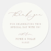 OASIS Minimalist Wedding Thank You Ronde Sticker (Voorkant)