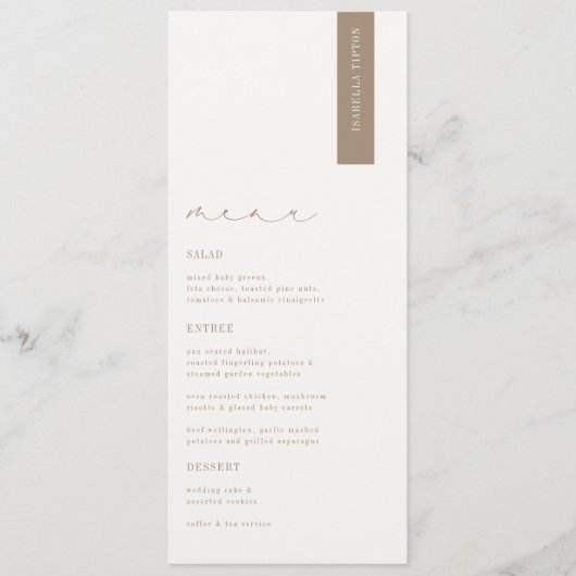 OASIS Modern Wedding Place Card Menu (Voorkant)