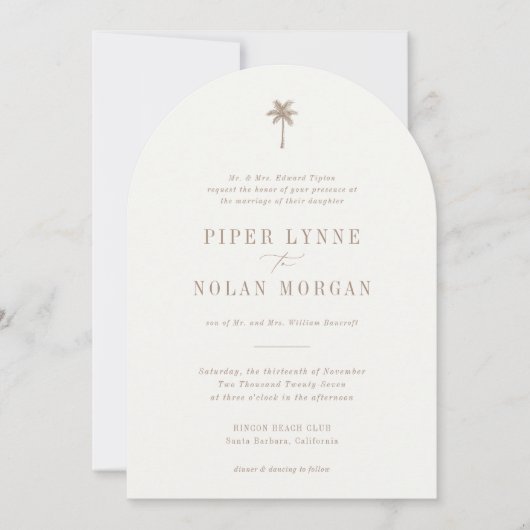 OASIS Palm Tree Huwelijksuitnodiging Kaart (Voorkant)