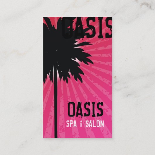 OASIS PALM TREE PINK VISITEKAARTJE (Voorkant)