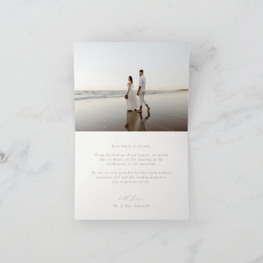 OASIS Palm Tree Trouwfoto Bedankkaart (Binnen)