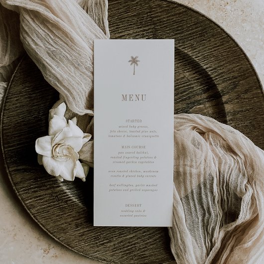 OASIS Palm Tree Wedding Menu