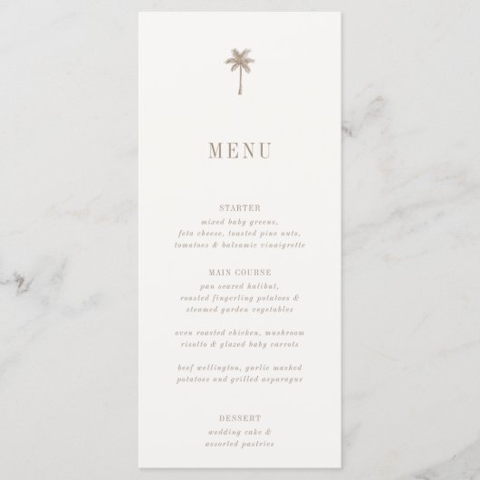 OASIS Palm Tree Wedding Menu (Voorkant)
