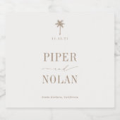 OASIS Palm Tree Wedding Sparkling Wijnetiket (Enkel label)