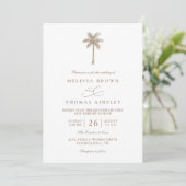 OASIS Palmboom Minimalistische Elegante QR-code Hu Kaart (Staand voorkant)