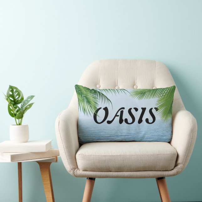 Oasis palmboomschijfjes op oceaan kussen (Stoel)