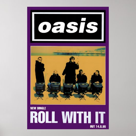 Oasis- Roll with It- 1995 Promo Poster Print 1 (Voorkant)