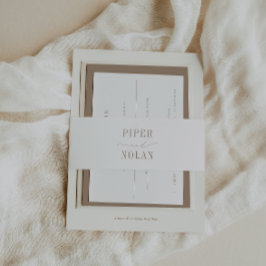 OASIS Sandy Taupe Minimalist Uitnodigingen Wikkel