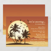 Oasis Sunset Afscheidsfeest Uitnodiging (Voorkant / Achterkant)
