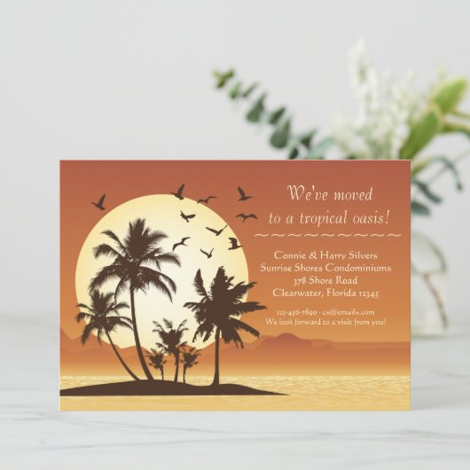 Oasis Sunset Moving Announement Aankondiging (Staand voorkant)