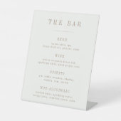 OASIS Taupe Bar Menu List Reclamebord Met Voetstuk (Voorkant)