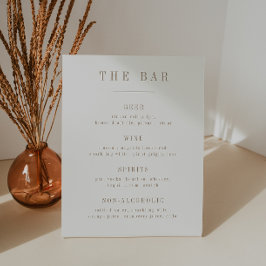 OASIS Taupe Bar Menu List Reclamebord Met Voetstuk