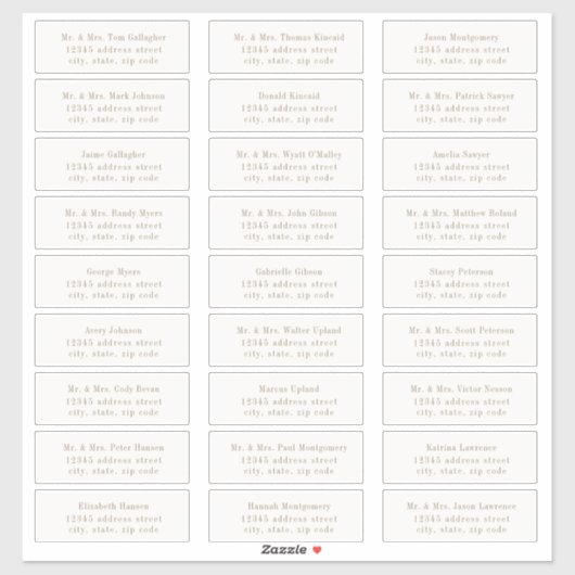 OASIS Taupe Guest Address Labels (Vel)