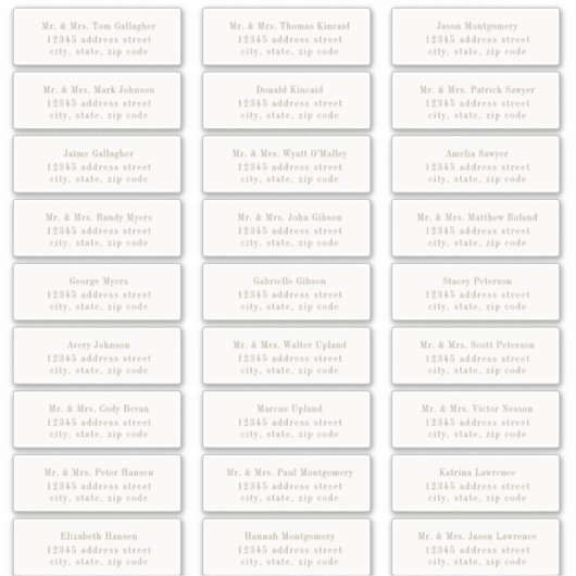 OASIS Taupe Guest Address Labels (Voorkant)
