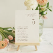 OASIS Taupe Seating Table Number Card Kaart