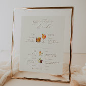 OASIS Taupe Signature Drinken Wedding Bar Sign Poster